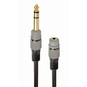 ADAPTOR audio GEMBIRD stereo (1 x 6.5 mm jack T la 1 x 3.5 mm jack M), 0.2M, negru, &quot;A-63M35F-0.2M&quot; (include TV 0.06 lei)