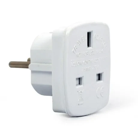 ADAPTOR UK GEMBIRD, Socket UK, conectare prin Schuko (T), 7.5 A, fara protectie, alb, &quot;A-AC-UKEU-001&quot; (include TV 0.8lei)