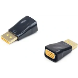 ADAPTOR video GEMBIRD, DisplayPort (T) la VGA (M), rezolutie maxima 1920 x 1200 la 60 Hz, black, &quot;A-DPM-VGAF-01&quot; (include TV 0.06 lei)