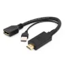 ADAPTOR video GEMBIRD, HDMI (T) la DisplayPort (M), rezolutie maxima 4K (3840 x 2160) la 30Hz, activ USB powered, black, &quot;A-HDMIM-DPF-01&quot; (include TV 0.06 lei)
