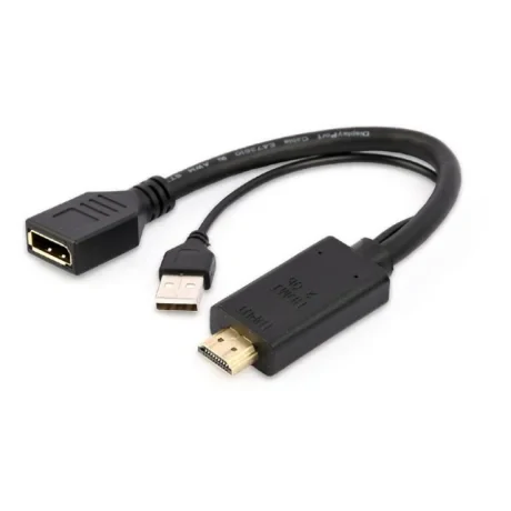 ADAPTOR video GEMBIRD, HDMI (T) la DisplayPort (M), rezolutie maxima 4K (3840 x 2160) la 30Hz, activ USB powered, black, &quot;A-HDMIM-DPF-01&quot; (include TV 0.06 lei)
