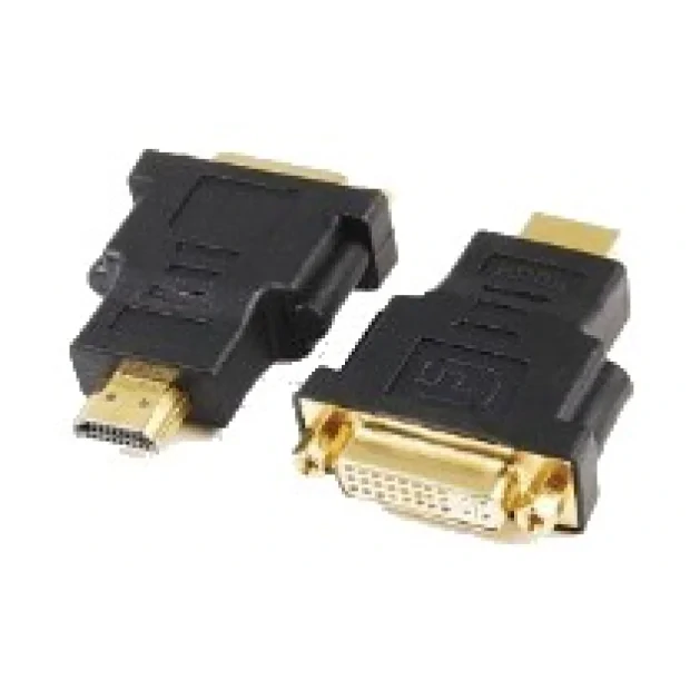 ADAPTOR video GEMBIRD, HDMI (T) la DVI-I DL (M), conectori auriti, black, &quot;A-HDMI-DVI-3&quot; (include TV 0.06 lei)