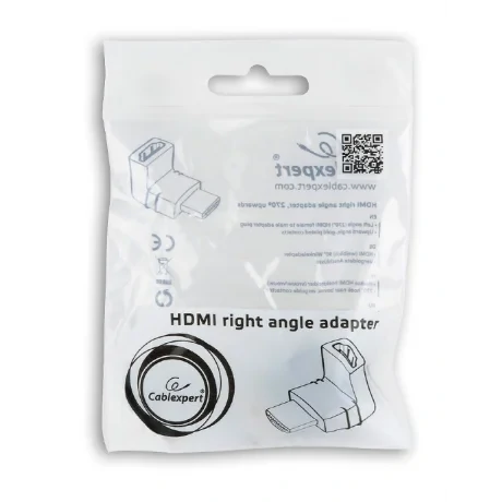 ADAPTOR video GEMBIRD, HDMI (T) la HDMI (M), unghi 270grade sus, conectori auriti, black, &quot;A-HDMI270-FML&quot; (include TV 0.06 lei)