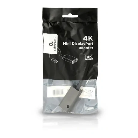 ADAPTOR video GEMBIRD, Mini-DisplayPort (T) la DisplayPort (M), rezolutie maxima 4K (3840 x 2160) la 30Hz, black, &quot;A-mDPM-DPF4K-01&quot; (include TV 0.06 lei)