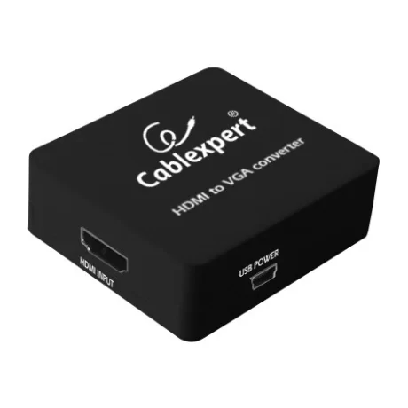 ADAPTOR video GEMBIRD, splitter HDMI (M) la VGA (M) + Jack 3.5mm (M), rezolutie maxima Full HD (1920 x 1080) la 60Hz, USB power, black, &quot;DSC-HDMI-VGA-001&quot; (include TV 0.06 lei)