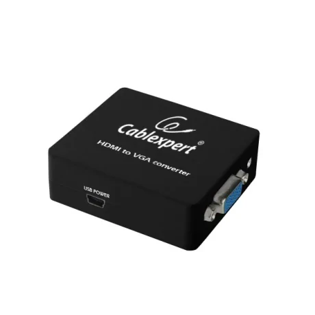 ADAPTOR video GEMBIRD, splitter HDMI (M) la VGA (M) + Jack 3.5mm (M), rezolutie maxima Full HD (1920 x 1080) la 60Hz, USB power, black, &quot;DSC-HDMI-VGA-001&quot; (include TV 0.06 lei)