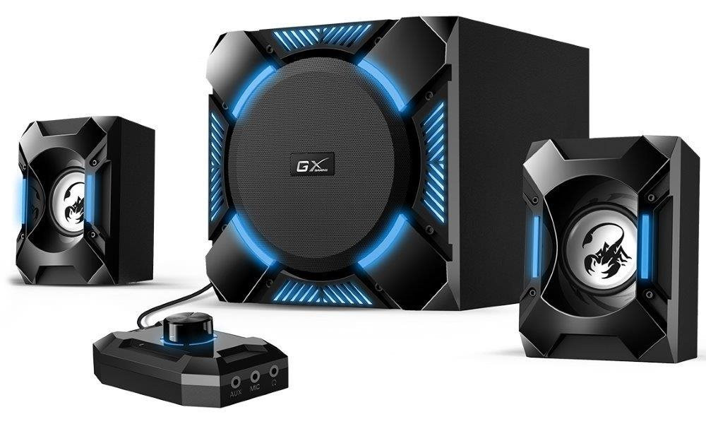 BOXE GENIUS 2.1, RMS: 36W (2 x 6W + 1 x 24W), gaming, black &amp; blue, "SW-G2.1 1200" "31730044400"  (include TV 10lei) thumb