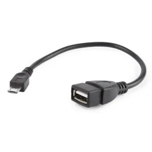 CABLU adaptor OTG GEMBIRD, pt. smartphone, Micro-USB 2.0 (T) la USB 2.0 (M), 15cm, asigura conectarea telef. la o tastatura, mouse, HUS, stick, etc., negru, &quot;A-OTG-AFBM-03&quot; (include TV 0.06 lei)