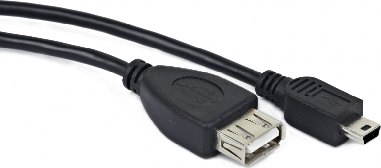 CABLU adaptor OTG GEMBIRD, pt. smartphone, Mini-USB 2.0 (T) la USB 2.0 (M), 15cm, asigura conectarea telef. la o tastatura, mouse, HUB, stick, etc., negru, "A-OTG-AFBM-002" (include TV 0.06 lei) thumb