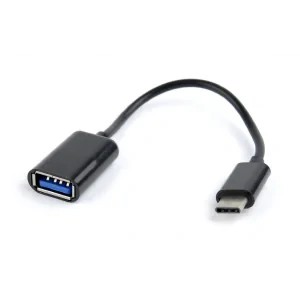 CABLU adaptor OTG GEMBIRD, pt. smartphone, USB 2.0 Type-C (T) la USB 2.0 (M), 16cm, asigura conectarea telef. la o tastatura, mouse, HUB, stick, etc., negru, &quot;AB-OTG-CMAF2-01&quot; (include TV 0.06 lei)