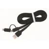 CABLU alimentare si date GEMBIRD, pt. smartphone, 2 + 1, USB 2.0 (T) la Lightning (T) + Micro-USB 2.0 (T), 1m, negru, &quot;CC-USB2-AMLM2-1M&quot; (include TV 0.06 lei)