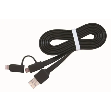 CABLU alimentare si date GEMBIRD, pt. smartphone, 2 + 1, USB 2.0 (T) la Lightning (T) + Micro-USB 2.0 (T), 1m, negru, &quot;CC-USB2-AMLM2-1M&quot; (include TV 0.06 lei)