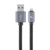 CABLU alimentare si date GEMBIRD, pt. smartphone, USB 2.0 (T) la Lightning (T), 1.8m, premium, conectori auriti, cablu cu impletire din bumbac, black, "CCB-mUSB2B-AMLM-6" (include TV 0.06 lei)