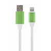 CABLU alimentare si date GEMBIRD, pt. smartphone, USB 2.0 (T) la Lightning (T), 1m, LED light effect, red/green/blue, &quot;CC-USB-8PLED-1M&quot; (include TV 0.06 lei)