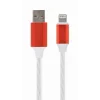 CABLU alimentare si date GEMBIRD, pt. smartphone, USB 2.0 (T) la Lightning (T), 1m, LED light effect, red/green/blue, &quot;CC-USB-8PLED-1M&quot; (include TV 0.06 lei)