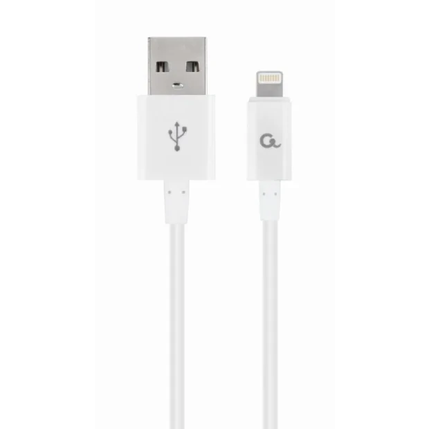 CABLU alimentare si date GEMBIRD, pt. smartphone, USB 2.0 (T) la Lightning (T), 2m, alb, &quot;CC-USB2P-AMLM-2M-W&quot; (include TV 0.06 lei)