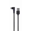 CABLU alimentare si date GEMBIRD, pt. smartphone, USB 2.0 (T) la Lightning (T) 90 grade, 0.2m, negru, &quot;CC-USB2-AMLML-0.2M&quot; (include TV 0.06 lei)