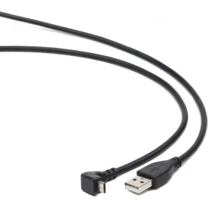 CABLU alimentare si date GEMBIRD, pt. smartphone, USB 2.0 (T) la Micro-USB 2.0 (T) (conector la 90 grade), 1.8m, negru, &quot;CCP-mUSB2-AMBM90-6&quot; (include TV 0.06 lei)