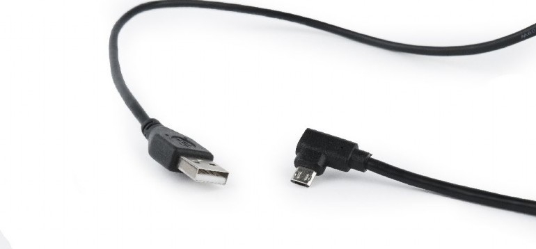 CABLU alimentare si date GEMBIRD, pt. smartphone, USB 2.0 (T) la Micro-USB 2.0 (T) (conector la 90 grade si dubla fata), 1.8m, premium, conectori auriti, negru, "CCB-USB2-AMmDM90-6" (include TV 0.06 lei) thumb