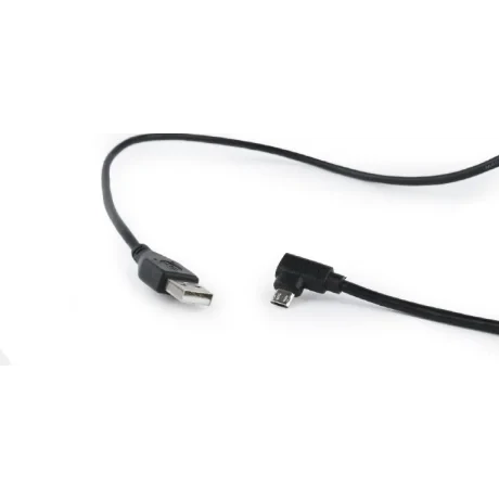 CABLU alimentare si date GEMBIRD, pt. smartphone, USB 2.0 (T) la Micro-USB 2.0 (T) (conector la 90 grade si dubla fata), 1.8m, premium, conectori auriti, negru, &quot;CCB-USB2-AMmDM90-6&quot; (include TV 0.06 lei)