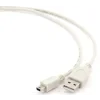 CABLU alimentare si date GEMBIRD, pt. smartphone, USB 2.0 (T) la Mini-USB 2.0 (T), 0.9m, alb, &quot;CC-USB2-AM5P-3&quot; (include TV 0.06 lei)