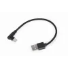 CABLU alimentare si date GEMBIRD, pt. smartphone, USB 2.0 (T) la USB 2.0 Type-C (T) 90 grade, 0.2m, negru, &quot;CC-USB2-AMCML-0.2M&quot; (include TV 0.06 lei)