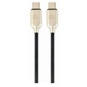 CABLU alimentare si date GEMBIRD, pt. smartphone, USB 2.0, USB Type-C (T) la USB Type-C (T), 1m, suporta incarcare PD 60W, negru, &quot;CC-USB2PD60-CMCM-1M&quot; (include TV 0.06 lei)