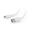 CABLU alimentare si date GEMBIRD, pt. smartphone, USB 3.0 (T) la USB 3.1 Type-C (T), 36W, 0.1m, alb, &quot;CCP-USB3-AMCM-W-0.1M&quot; (include TV 0.06 lei)