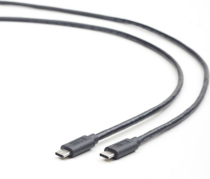 CABLU alimentare si date GEMBIRD, pt. smartphone, USB 3.1, USB Type-C (T) la USB Type-C (T), 1m, conectori auriti, negru, "CCP-USB3.1-CMCM-1M" (include TV 0.06 lei) thumb