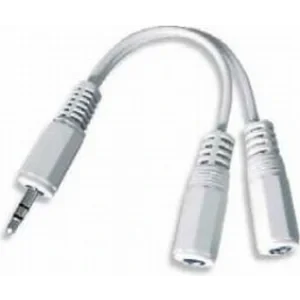 CABLU audio GEMBIRD Splitter stereo (1 x 3.5 mm jack T la 2 x 3.5 mm jack M), 10cm, alb &quot;CCA-415W&quot; (include TV 0.06 lei)