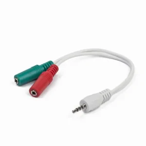 CABLU audio GEMBIRD Splitter stereo (1 x 3.5 mm jack T la 2 x 3.5 mm jack M), 20cm, alb &quot;CCA-417W&quot; (include TV 0.06 lei)