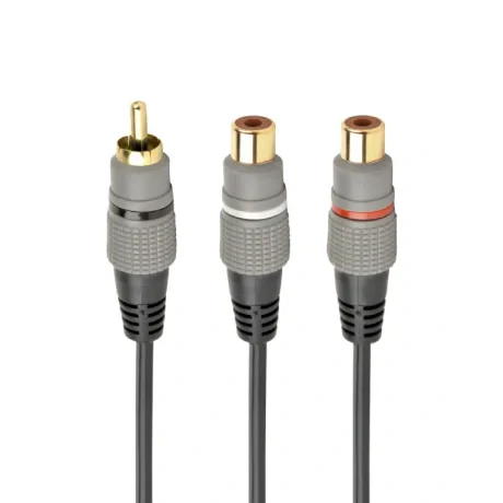 CABLU audio GEMBIRD Splitter stereo (1 x 3.5 mm jack T la 2 x 3.5 mm RCA M), 20cm, negru &quot;CCAP-RCAM2F-0.2M&quot; (include TV 0.06 lei)