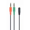 CABLU audio GEMBIRD Splitter stereo (2 x 3.5 mm jack T la 1 x 3.5 mm jack M), 20cm, negru &quot;CCA-418&quot; (include TV 0.06 lei)