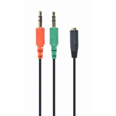 CABLU audio GEMBIRD Splitter stereo (2 x 3.5 mm jack T la 1 x 3.5 mm jack M), 20cm, negru &quot;CCA-418&quot; (include TV 0.06 lei)