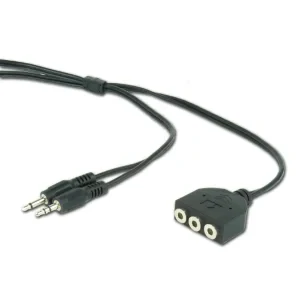 CABLU audio GEMBIRD Splitter stereo (2 x 3.5 mm jack T la 3 x 3.5 mm jack M; permite conectarea boxelor si castilor in acelasi timp), 1m, negru &quot;CC-MIC-1&quot; (include TV 0.06 lei)