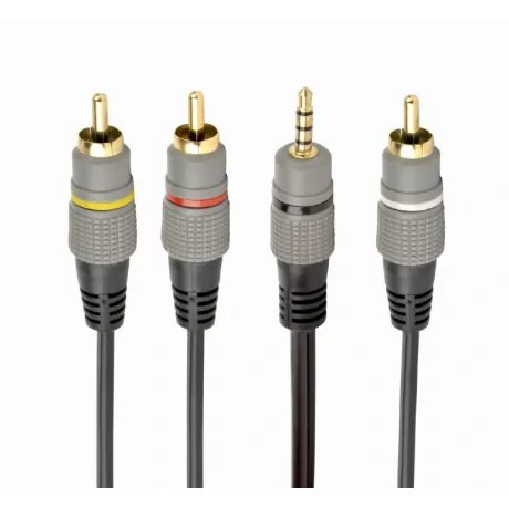 CABLU audio GEMBIRD stereo (3.5 mm jack la 3 x RCA), 1.5m &quot;CCAP-4P3R-1.5M&quot; (include TV 0.06 lei)