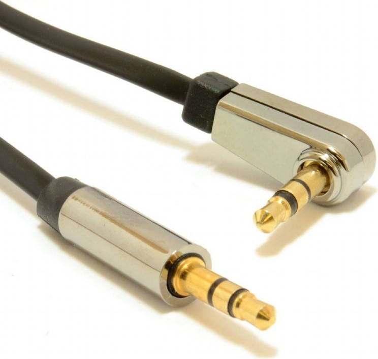 CABLU audio GEMBIRD stereo (3.5 mm jack T/T), 1.8m, conectori auriti, un conector 90 grade, black "CCAP-444L-6" (include TV 0.06 lei) thumb