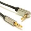 CABLU audio GEMBIRD stereo (3.5 mm jack T/T), 1.8m, conectori auriti, un conector 90 grade, black &quot;CCAP-444L-6&quot; (include TV 0.06 lei)