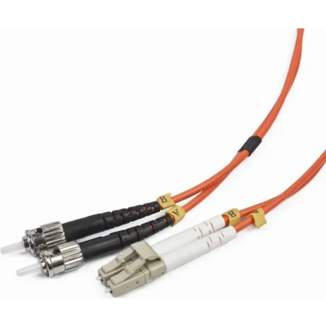 CABLU FIBRA OPTICA duplex multimode,  2m, conectori LC-ST, bulk, Gembird "CFO-LCST-OM2-2M"