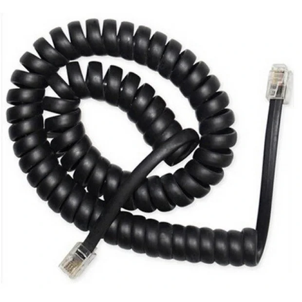 CABLU TELEFONIC GEMBIRD 4P4C,  2m, RJ10, black, spiralat, &quot;TC4P4CS-2M&quot; (include TV 0.06 lei)