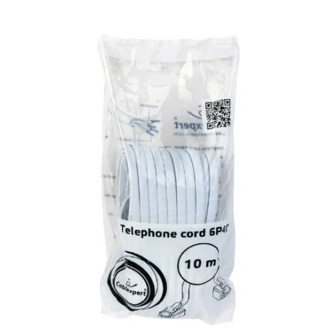 CABLU TELEFONIC GEMBIRD 6P4C, 10m, black, "TC6P4C-10M" (include TV 0.06 lei)x