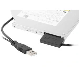 CABLU USB GEMBIRD adaptor, USB 2.0 (T) la slim S-ATA (T), 50cm, pt. SSD, DVD, cu USB suplimentar pt. extra power, negru, &quot;A-USATA-01&quot; (include TV 0.06 lei)