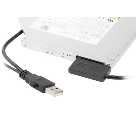 CABLU USB GEMBIRD adaptor, USB 2.0 (T) la slim S-ATA (T), 50cm, pt. SSD, DVD, cu USB suplimentar pt. extra power, negru, &quot;A-USATA-01&quot; (include TV 0.06 lei)