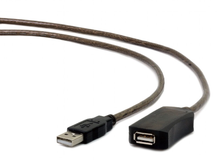 CABLU USB GEMBIRD prelungitor, USB 2.0 (T) la USB 2.0 (M), 5m, activ (permite folosirea unui cablu USB lung), black "UAE-01-5M" (include TV 0.8lei) thumb