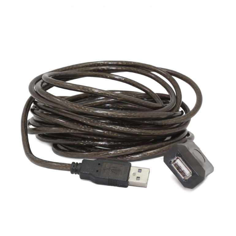 CABLU USB GEMBIRD prelungitor, USB 2.0 (T) la USB 2.0 (M), 5m, activ (permite folosirea unui cablu USB lung), black "UAE-01-5M" (include TV 0.8lei) thumb