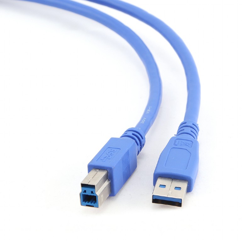 CABLU USB GEMBIRD pt. imprimanta, USB 3.0 (T) la USB 3.0 Type-B (T), 0.5m, conectori auriti, albastru, "CCP-USB3-AMBM-0.5M" (include TV 0.06 lei) thumb