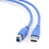 CABLU USB GEMBIRD pt. imprimanta, USB 3.0 (T) la USB 3.0 Type-B (T), 1.8m, conectori auriti, albastru, &quot;CCP-USB3-AMBM-6&quot; (include TV 0.06 lei)