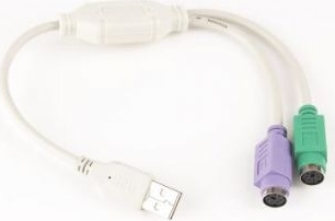CABLU USB GEMBIRD splitter, USB 2.0 (T) la 2 x PS2 (T), 30cm, adaptor USB la mufe PS2 pt. tastatura si mouse, alb, "UAPS12" (include TV 0.06 lei) thumb