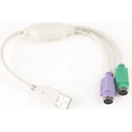 CABLU USB GEMBIRD splitter, USB 2.0 (T) la 2 x PS2 (T), 30cm, adaptor USB la mufe PS2 pt. tastatura si mouse, alb, &quot;UAPS12&quot; (include TV 0.06 lei)