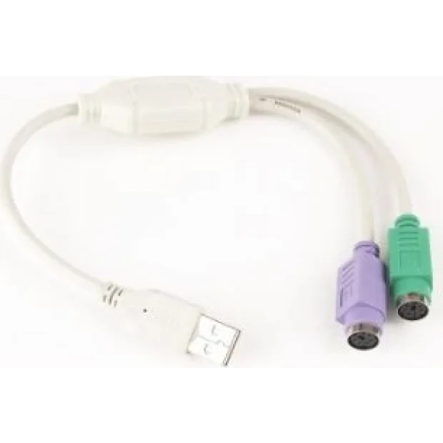 CABLU USB GEMBIRD splitter, USB 2.0 (T) la 2 x PS2 (T), 30cm, adaptor USB la mufe PS2 pt. tastatura si mouse, alb, &quot;UAPS12&quot; (include TV 0.06 lei)